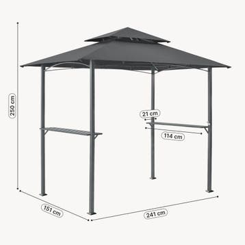 Steakhouse BBQ paviljoen 250x241x151 cm brandvertragend, Tuin en Terras, Verzenden, Nieuw