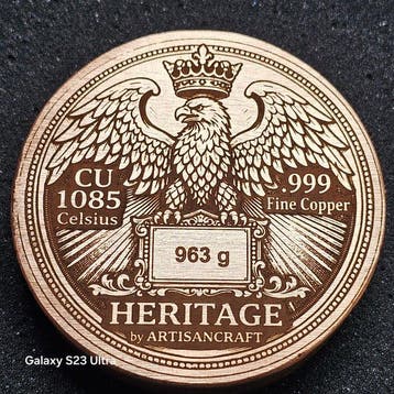 963 g - Koper .999 - Artisancraft (Zonder minimumprijs)