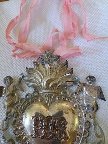Antiek Votiefgeschenk - .925 zilver - 1950-1960, Antiek en Kunst