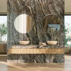 PVC Wandpaneel - Afimera - Milos Bruin Marmerlook Hoogglans, Ophalen of Verzenden, Nieuw