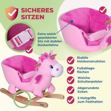 Schommeldier Eenhoorn Roze incl Gordel (Hobbeldieren), Verzenden, Nieuw