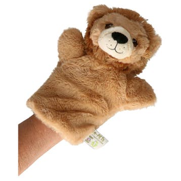 Nature Planet handpop leeuw - pluche - 24 cm - bruin, Verzenden, Nieuw