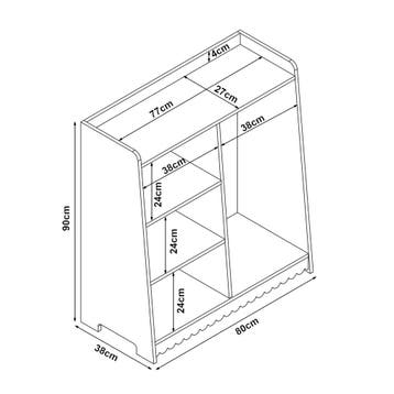 Kinderrek Vestnes 90x80x38 cm roze en wit [en.casa], Verzenden, Nieuw