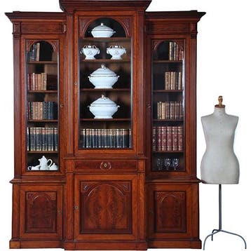 Bibliotheekkast 260 m hoog  met 6 deuren en dubbel break fro, Antiek en Kunst, Ophalen of Verzenden