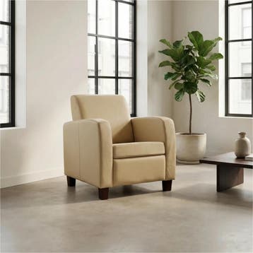 Set van 2 Leren fauteuils Joy - Toledo Kalahari (bruin) -, Nieuw, Ophalen of Verzenden, 50 tot 75 cm, Leer