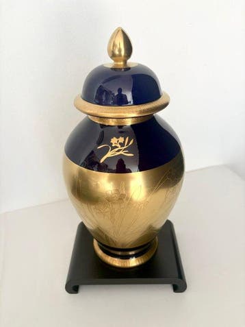 Franklin Mint - Pot - Porselein, Dekselvaas met Lapis, Antiek en Kunst