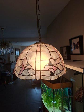 Plafondlamp - Mother-of-Pearl, Metaal - Tiffany Stijl