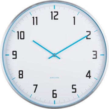 2dekans | Karlsson Wandklok Sporty - Blauw - Ø40cm -, Ophalen of Verzenden, Zo goed als nieuw