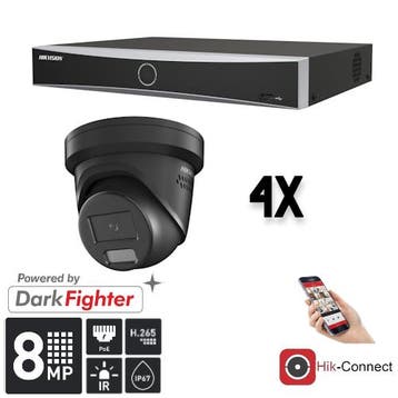 Hikvision Set 4x Turret 8MP + Recorder &, Ophalen of Verzenden, Nieuw
