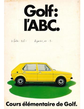 1974 VOLKSWAGEN GOLF BROCHURE FRANS, Nieuw, Volkswagen, Author