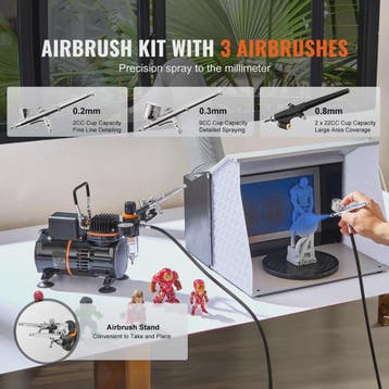 Professionele Airbrush Kit met Dubbele Ventilator Compressor, Verzenden, Nieuw