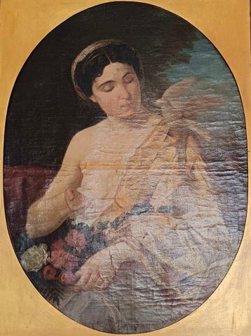 Italiaanse school (XIX) - Donna con colomba - XL format