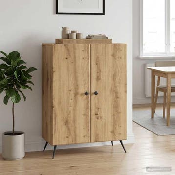 vidaXL Dressoir Artisanaal eiken 66 x 34,5 x 90 cm Bewerkt, Huis en Inrichting, Verzenden, Nieuw, Overige houtsoorten, Minder dan 50 cm