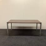 verstelbaar bureau 180x90 cm, Donker bruin blad - grijs, Huis en Inrichting, Bureaus, Ophalen of Verzenden, In hoogte verstelbaar
