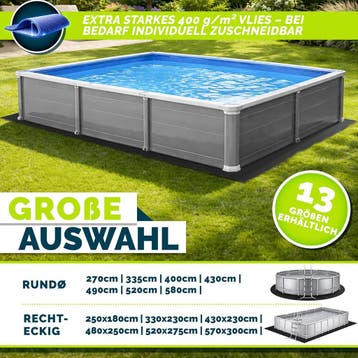 Zwembad ondervloer - Grondzeil - 570x300 cm - Grijs - Tillve, Verzenden, Zo goed als nieuw
