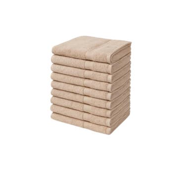 Handdoeken 50×100 cm – Set van 10 – 400 g/m² - Lichtbruin, Verzenden, Nieuw