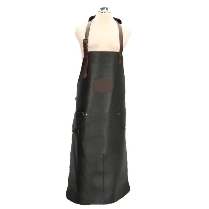 Leren schort Black, Huis en Inrichting, Keuken | Textiel, Nieuw, Verzenden