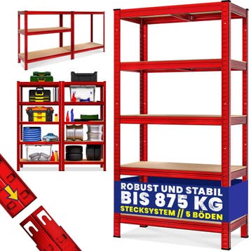 Stellingkast Rood 180x90x40cm tot 875kg (Kasten, Interieur), Verzenden, Nieuw