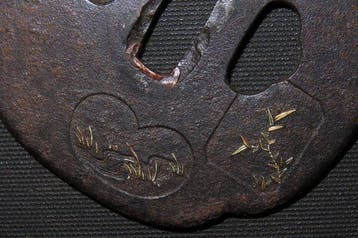 gesmeed ijzer - C5-918 Scenery Tsuba - Japan - Edo Periode, Antiek en Kunst