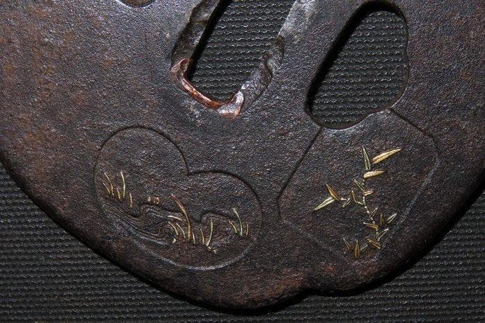 gesmeed ijzer - C5-918 Scenery Tsuba - Japan - Edo Periode, Antiek en Kunst, Antiek | Overige Antiek