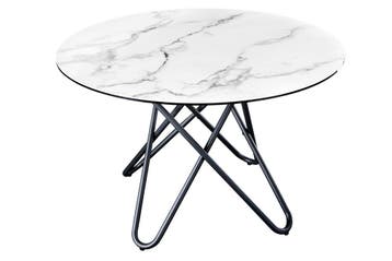 Ronde eettafel ELLIPSE 120cm marmer witte keramische, Ophalen of Verzenden, Nieuw
