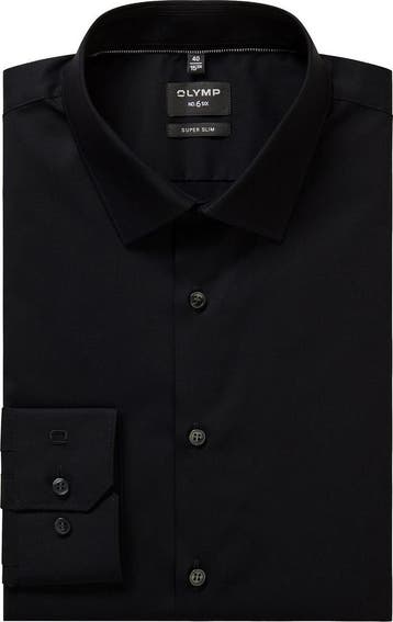 OLYMP No6 six Super Slim Fit Overhemd Zwart maat 36 Heren, Verzenden, Nieuw, Zwart, OLYMP