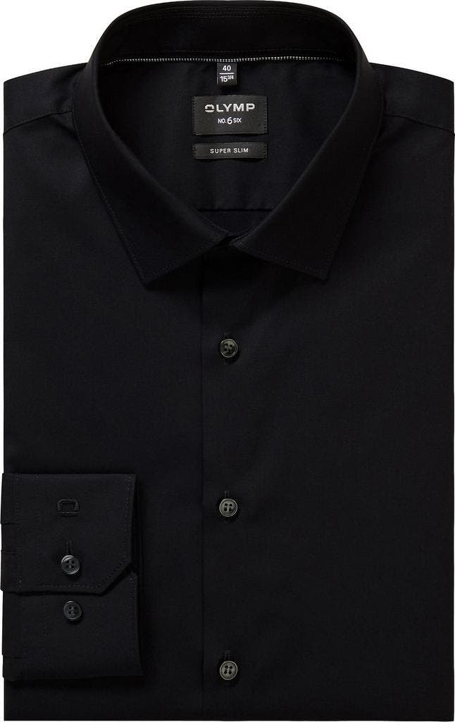 OLYMP No6 six Super Slim Fit Overhemd Zwart maat 36 Heren, Kleding | Heren, Overhemden, Zwart, Nieuw, Verzenden