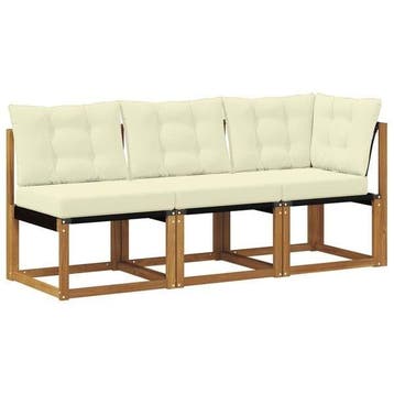 3-delige hoeksalon acaciahout - 30% korting, Tuin en Terras, 3 zitplaatsen, Ophalen of Verzenden, Zo goed als nieuw, Loungeset
