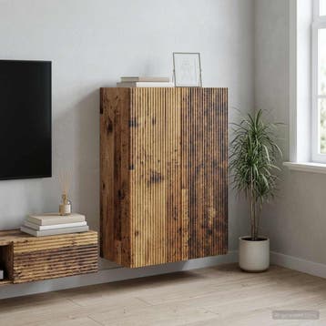 vidaXL Wandkast 66 x 34,5 x 90 cm Bewerkt hout Oud hout, Verzenden, Nieuw