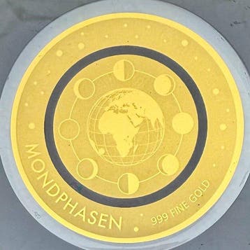 Tsjaad. 5000 Francs Mondphasen , oro 1/200 Oz (.999) (Zonder