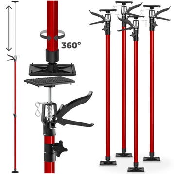 4 plafondsteunen 115-290cm - rood, Verzenden, Nieuw