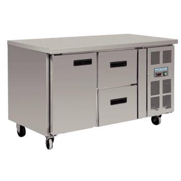 Polar Koelwerkbank met wielen | 1-deur/2 lades | 228L, Verzenden, Nieuw in verpakking