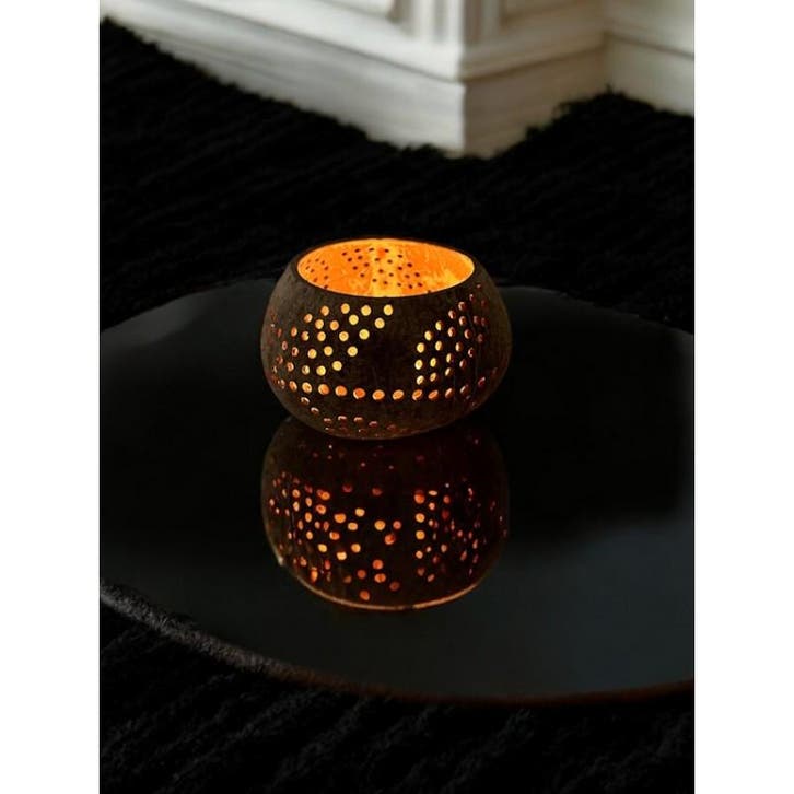 Kokosnoot waxinelicht houder, Huis en Inrichting, Keuken | Keukenbenodigdheden, Ophalen of Verzenden