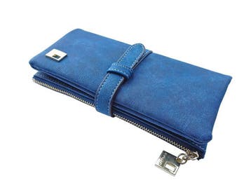 ZILOU Overslagportemonnee Portefeuille Wallet Blauw [TIP!], Verzenden, Nieuw, Blauw, Overige merken