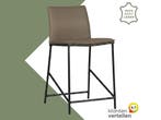 Leren barkruk laag Favor - Toledo Moss (bruin/groen) -, Huis en Inrichting, Barkrukken, 60 tot 90 cm, Nieuw, Leer, Ophalen of Verzenden