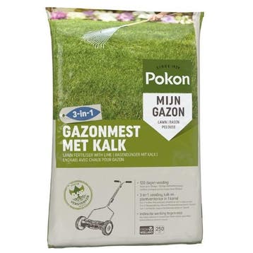 Gazonmest met kalk 3-in-1 | Pokon | 250 m² (17 kg), Verzenden, Nieuw