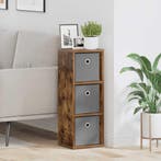 vidaXL Dressoir met lade Gerookt eiken 25,5 x 22 x 69,5 cm, Verzenden, Nieuw, Minder dan 25 cm, Overige houtsoorten