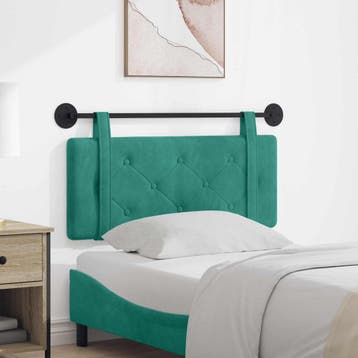 vidaXL Hangend hoofdbord Turquoise Fluweel, Verzenden, Nieuw, Stof