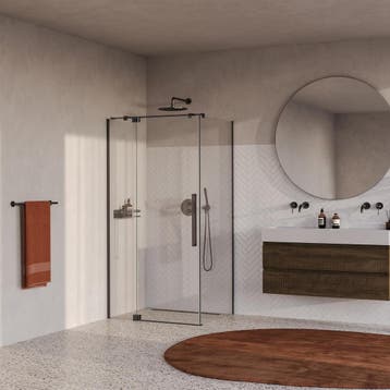 Brauer Stellar - Douchecabine met Draaideur - Helder Glas -, Doe-het-zelf en Verbouw, Sanitair, Ophalen of Verzenden, Nieuw, Rvs