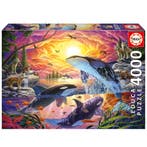 Puzzel - EDUCA - Orkas en wolven - 4000 stukjes - 136 x..., Verzenden, Nieuw