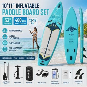 Opblaasbaar Stand Up Paddle Board (SUP) 10'11'' - 33'' Breed, Watersport en Boten, Verzenden, Nieuw