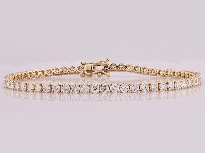 Armband - 14 karaat Geel goud - 5.01ct. tw. Diamant, Sieraden, Tassen en Uiterlijk, Armbanden