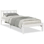 Bedframe 100x220cm Grenenhout Wit | Retourdeal 45% Korting, Huis en Inrichting, Slaapkamer | Bedden, Eenpersoons, Wit, Rustiek
