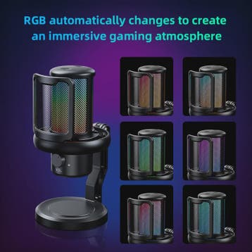 RGB Gaming Microfoon voor PC met Geluidsdemping, Koptelefoon, Muziek en Instrumenten, Verzenden, Nieuw