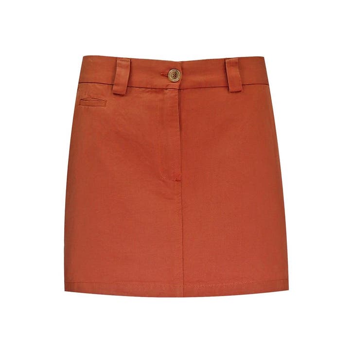Ottodame • korte rok in ketchup • 34, Kleding | Dames, Rokken, Bruin, Nieuw, Maat 34 (XS) of kleiner, Verzenden
