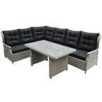 Ibiza hoek dining loungeset 5-delig verstelbaar wit grijs, Tuin en Terras, Tuinsets en Loungesets, Ophalen of Verzenden, Nieuw