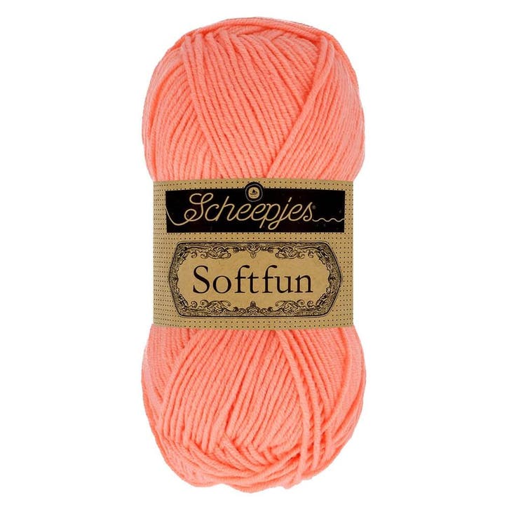 Scheepjes Softfun - 2636 Soft Coral - Haakgaren / Breigaren, Hobby en Vrije tijd, Breien en Haken, Breien of Haken, Nieuw, Wol of Garen