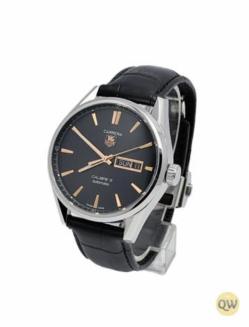 TAG Heuer Carrera Calibre 5 Day Date, Ophalen of Verzenden, Zo goed als nieuw, Polshorloge