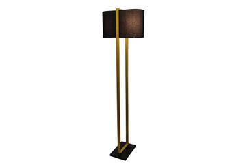 Staande lamp COLLEEN 160cm metaal goud met zwarte voet en, Ophalen of Verzenden, Nieuw