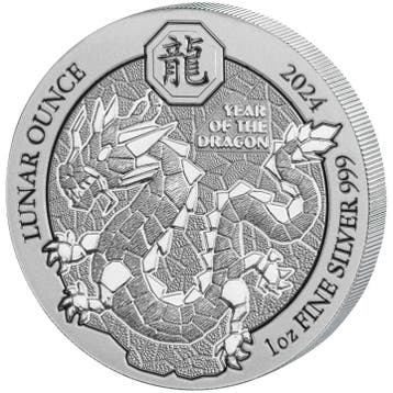 Rwanda / Ruanda Lunar Dragon 1 oz 2024, Verzenden, Overige landen, Losse munt, Zilver
